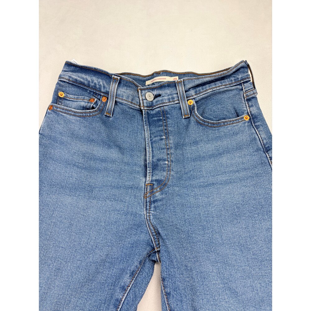 Levi's Wedgie Straight Jeans Women's 29x28 Medium Blue - Picture 7 of 12